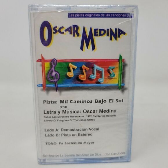 OSCAR MEDINA PISTA MIL CAMINOS BAJO EL SOL LATIN SPANISH CHRISTIAN CASSETTE TAPE - Picture 1 of 2
